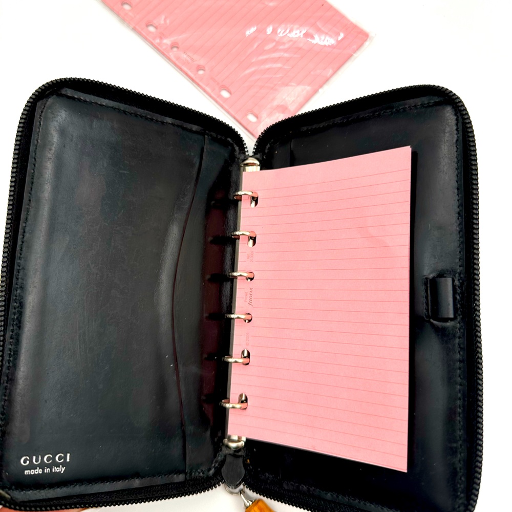 Gucci Canvas Bamboo Planner New Vintage